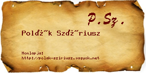 Polák Szíriusz névjegykártya